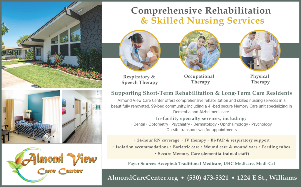 Print ad for Almond View Care Center