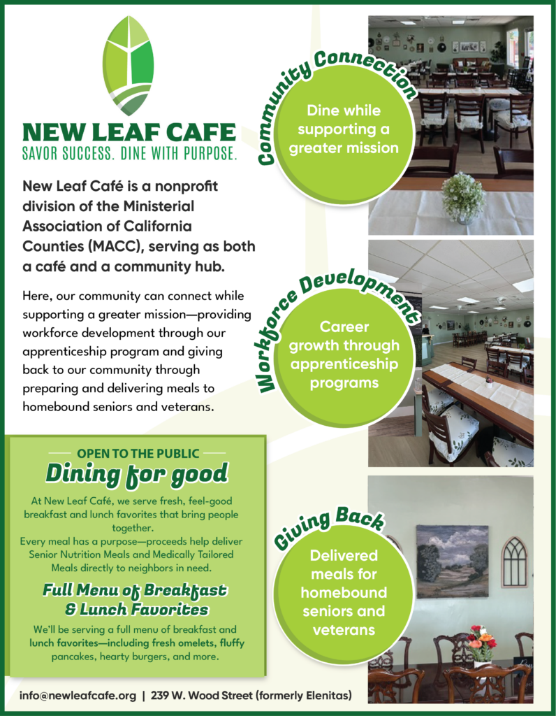 Print ad for New Leaf Cafe