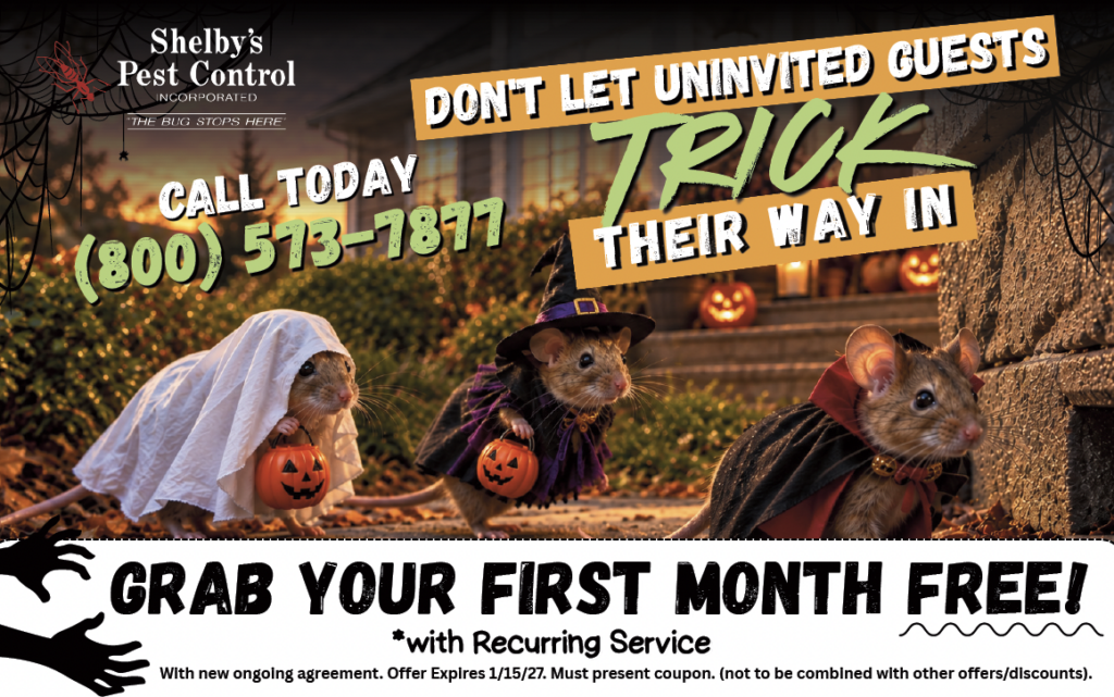 Printed Shopper coupon for Shelby’s Pest Control