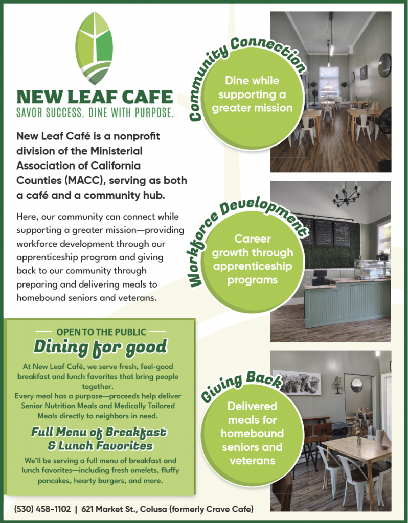 Print ad for New Leaf Cafe